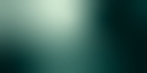 Smooth ethereal teal to deep emerald green gradient showcasing a gentle luminous glow for serene peaceful backdrops © Moriam