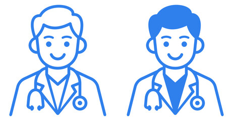 Fototapeta premium Doctor Medical Professional Healthcare Outline and Glyph Icon Set