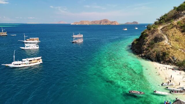 Aerial drone view of Kelor Island in Komodo National Park