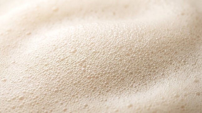Macro Close Up of Creamy White Beverage Foam Texture Background for Food and Drink Concept