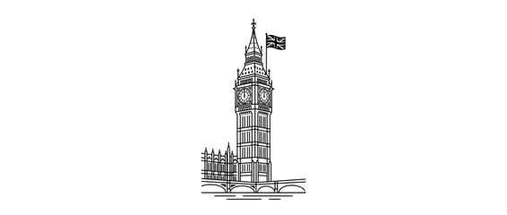 Obraz premium Big Ben illustration London landmark iconic clock tower