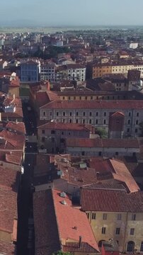 Scenic aerial perspective of Pisa old town surrounding Knights Square