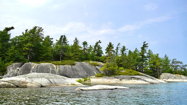 Rocks and Trees -Boating on Georgian Bay Ontario Canada