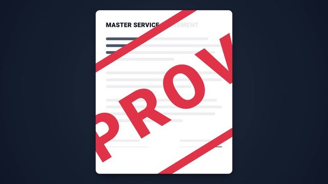 Digital representation of a Master Service Agreement document, symbolizing official business contracts