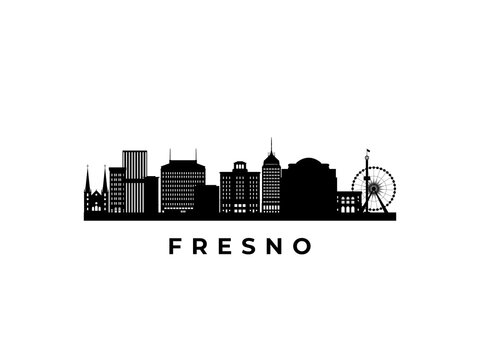 Vector Fresno skyline. Travel Fresno famous landmarks. Business and tourism concept for presentation, banner, web site.