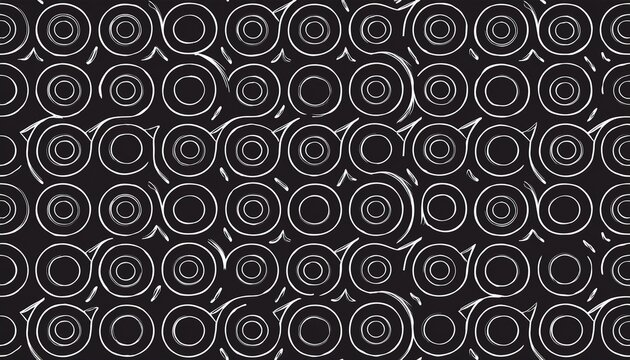 seamless pattern of black circular arrows cycle loop
