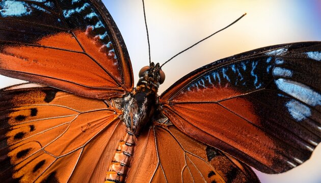 butterfly wings and body close up