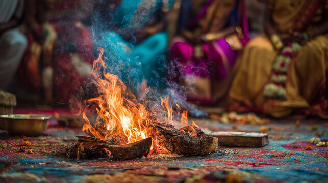 Hindu Wedding Ceremony Fire