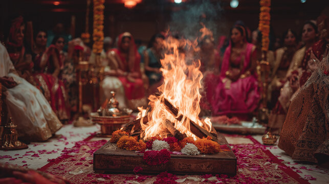 Hindu Wedding Ceremony Fire