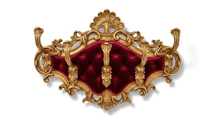 Fototapeta premium Ornate Gold Wall Mounted Coat Rack.