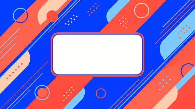 Colorful Abstract Geometric Background with Blank White Frame for Text
