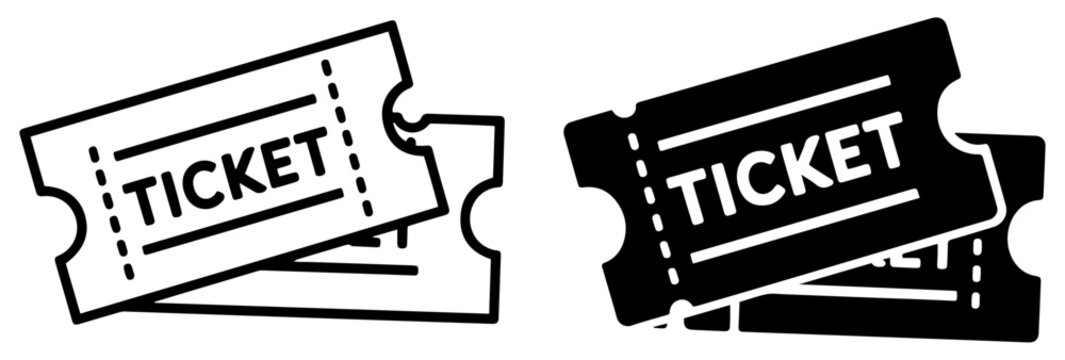 ticket outline filled vector icon