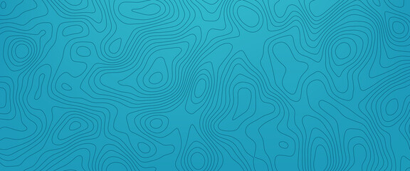 blue topographic map of the sea with a gradient of dark blue lines © selaras