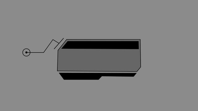Animate a white callous for text. HUD elements on black background. Futuristic callous titles