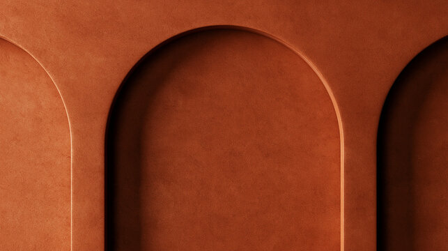 Terracotta Minimalist Arch Niches Textured Background