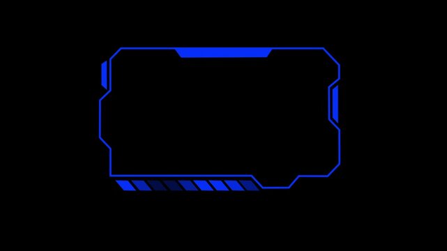 Futuristic HUD call out mark line animation PK withe tech geometric square box lower third, digital pointer line alpha channel overlay