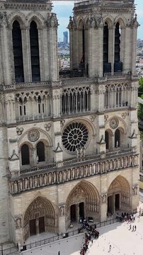 Notre Dame Church In Paris France Island France. Breathtaking Aerial View Of Famous Church In The City. Cities Of The World Landscape. Downtown Cityscape. Paris France Island.
