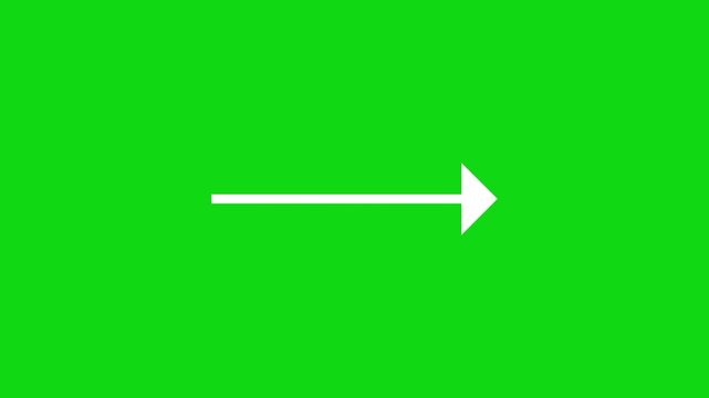 Thin White Right Arrow Direction Symbol on Green Background