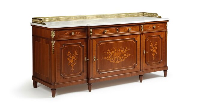 Elegant Antique Wooden Buffet Sideboard Furniture.