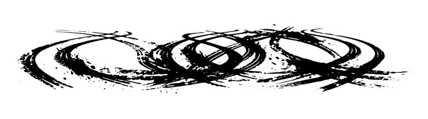 Obraz premium Silhouette of swirling grunge brush strokes