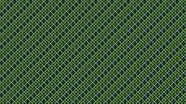 Abstract green parametric diagrid pattern with geometric intersecting lines and mesh texture.