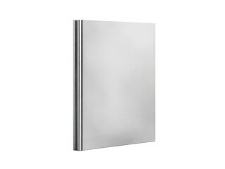 Fototapeta premium Silver metal book mockup, 3d render, isolated on transparent background