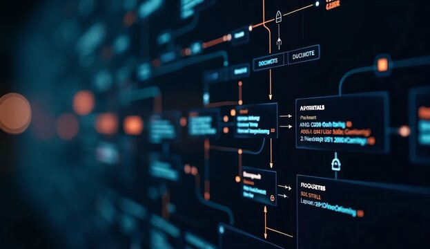 AI workflow interface representing intelligent automation agentic software business process optimization and digital productivity