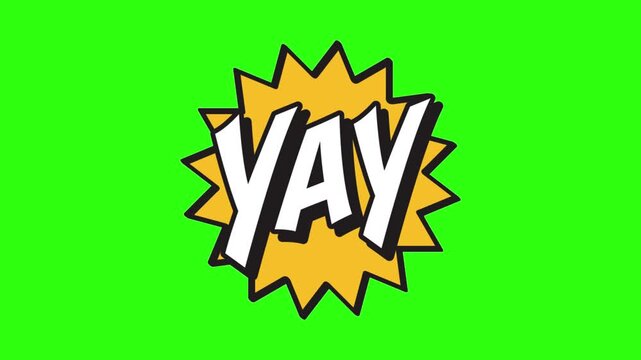 Yay Comic Speech Text Animation on Green Screen
