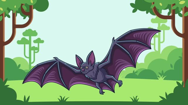 Animated bat video to teach kids about animals