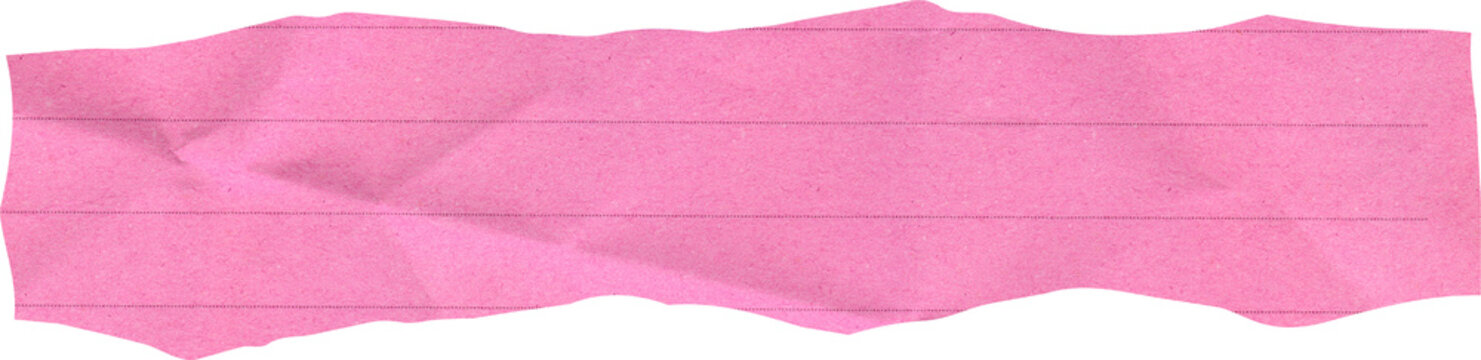 Pink Torn Paper Strip with Lined Texture and Ragged Edges for Scrapbooking and Note Taking Mockup Background Design Element