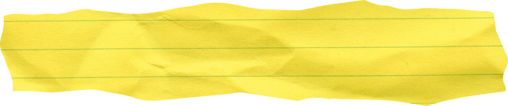 Yellow Lined Paper Strip Torn Edge Legal Pad Paper Piece for Note Taking and Creative Design Elements Crumpled Ripped Notebook Scrap with Green Lines for Memo and Message Textures