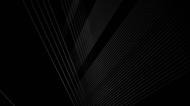 Stylish black minimalism background with diagonal lines and subtle gradient lighting. Suggests a contemporary, professional and minimalist aesthetic. This clean modern design is full HD and a loop.