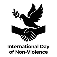 Naklejka premium Hands reaching towards each other with a dove symbolizing peace and nonviolence