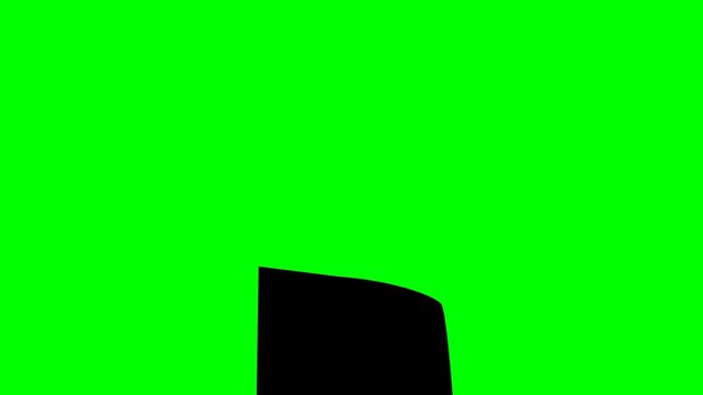black fill hand drawn style restricted area warning sign animation on green screen background, featuring stop hand icon and grunge border elements for video editing projects
