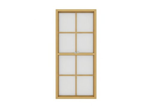 Traditional double hung window with wooden frame and white glass panes