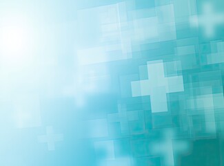 Naklejka premium Softly glowing, overlapping light blue crosses fade into a bright white glow