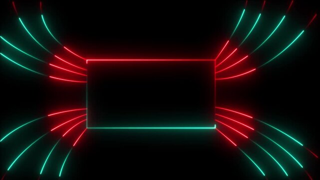 Noe red and blue color lines loop animation on black , background Abstract beautiful neon pattern lines purple purple color moving animation. abstract beautiful technology background rectangle video.