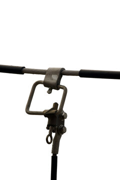 power lines with a clamp Isolated on transparent background&nbsp;