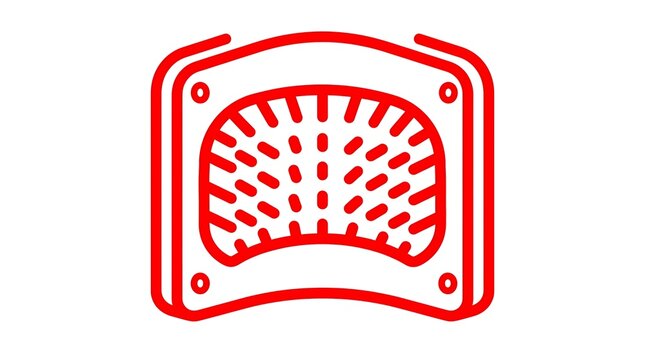 Red line icon of an automotive air filter part