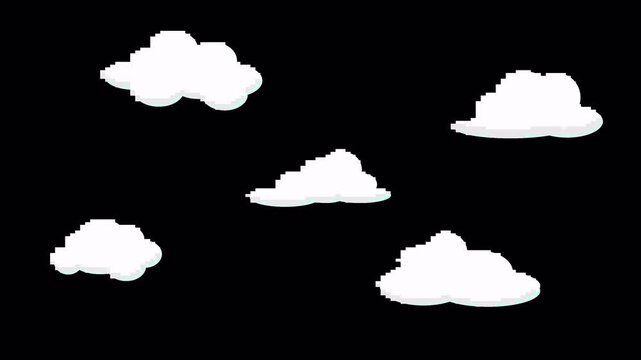 Pixel art clouds animation 4k video