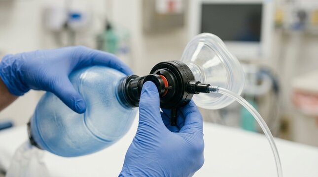 Resuscitation Bag-Valve Mask Checked for Proper Valve Function