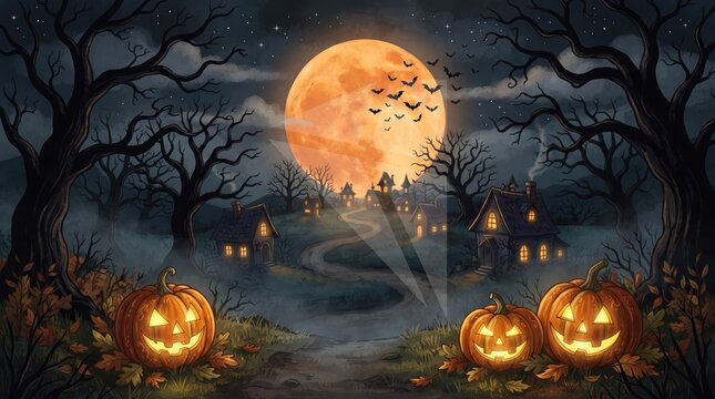 halloween night scene