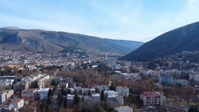 Drone View of Partisan Memorial Cemetery, Mostar