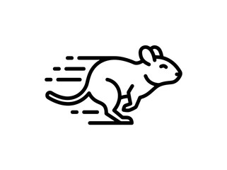 Fototapeta premium Line art of a kangaroo hopping fast with motion lines suggesting speed and energy
