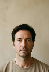Fototapeta premium Authentic portrait of a man with a neutral expression real people diversity and human connection
