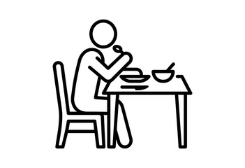 Fototapeta premium Person Eating Icon