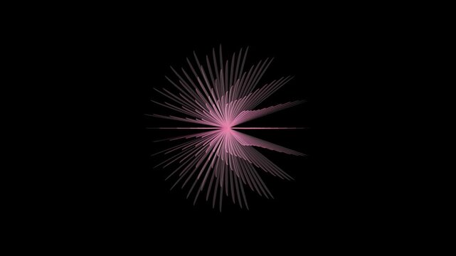 Pink Radiant Light Burst Animation Expanding From Center on Solid Deep Black Background