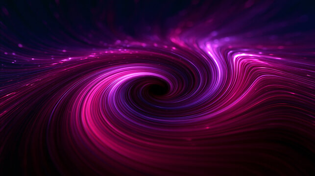 Abstract Cosmic Vortex Glowing with Purple Energy Spiral