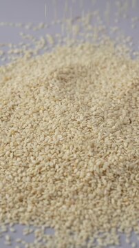 Sesame Seeds Falling Close Up video.