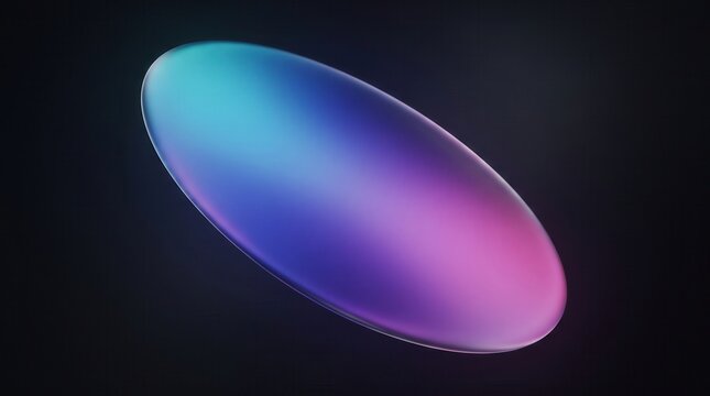 Abstract 3D shape floating ellipsoid gradient holographic color texture